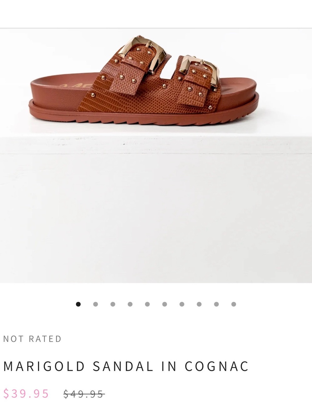 Not rated marigold sand cognac Slide Sandals — Women's Casual Comfort size 8 NIB